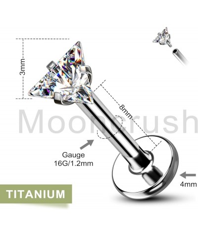 G23 Titanium Labret Stud 16G Medusa Lip Piercing 8MM Internally Threaded Cartilage Helix Tragus Earring Flat Back Monroe Pier...