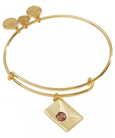 Harry Potter, Acceptance Letter Expandable Charm Bangle Bracelet, Shiny Gold Finish, Gold, 2 to 3.5 in, Brass $14.23 Bracelets