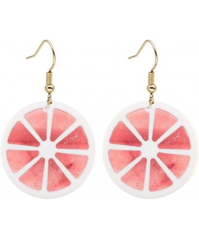 Acrylic Lemon Earrings Lifelike Fruits Dangle Drop Earrings Summer Beach Jewelry Pink $4.48 Earrings