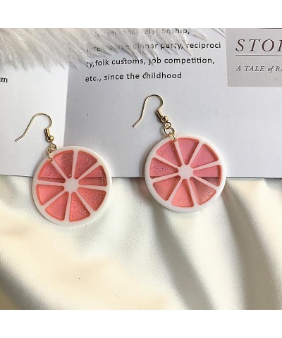 Acrylic Lemon Earrings Lifelike Fruits Dangle Drop Earrings Summer Beach Jewelry Pink $4.48 Earrings