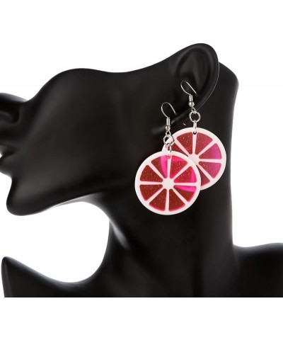 Acrylic Lemon Earrings Lifelike Fruits Dangle Drop Earrings Summer Beach Jewelry Pink $4.48 Earrings