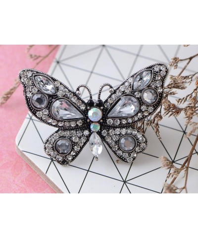 Czech Clear Crystal Rhinestone Butterfly Birthstone Bridal Wedding Gift Adjustable Ring Silvery $10.00 Rings