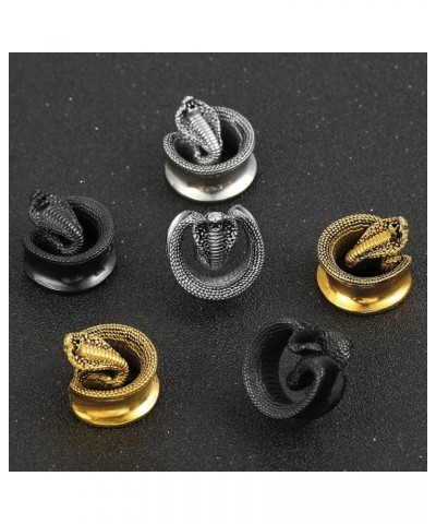 8mm-25mm (0g-1") Snake Saddle Plugs Ear Gauges Tunnels Hypoallergenic 316 Stainless Steel Earrings Plugs Piercing For Ears Ex...