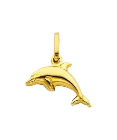 14k Yellow Gold Dolphin Pendant with 0.65mm Box Link Chain Necklace 22.0 Inches $64.35 Necklaces