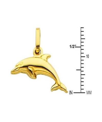 14k Yellow Gold Dolphin Pendant with 0.65mm Box Link Chain Necklace 22.0 Inches $64.35 Necklaces