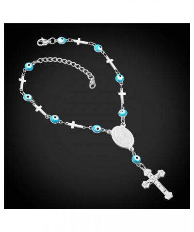 Christian Bracelets Stainless Steel 18K Gold Plated Cross Bracelet, Saint Bendict Bracelet, Rosary Bracelets for Men Women Ev...