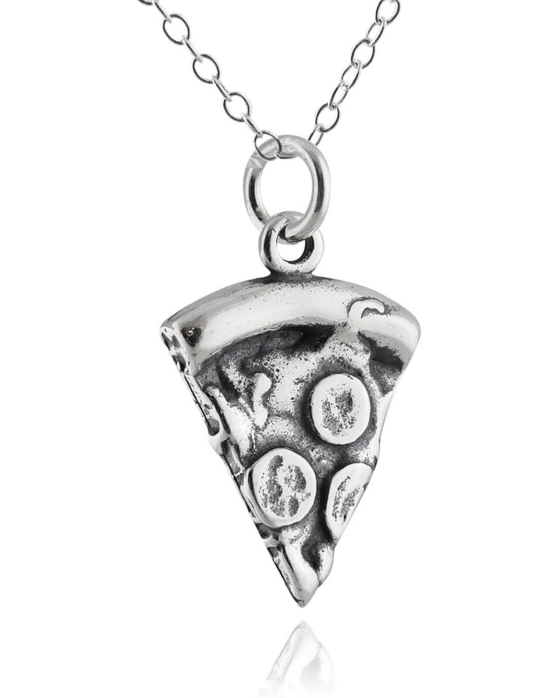 Sterling Silver Fun Dainty Food Pendant Necklaces for Women PIZZA $11.48 Necklaces