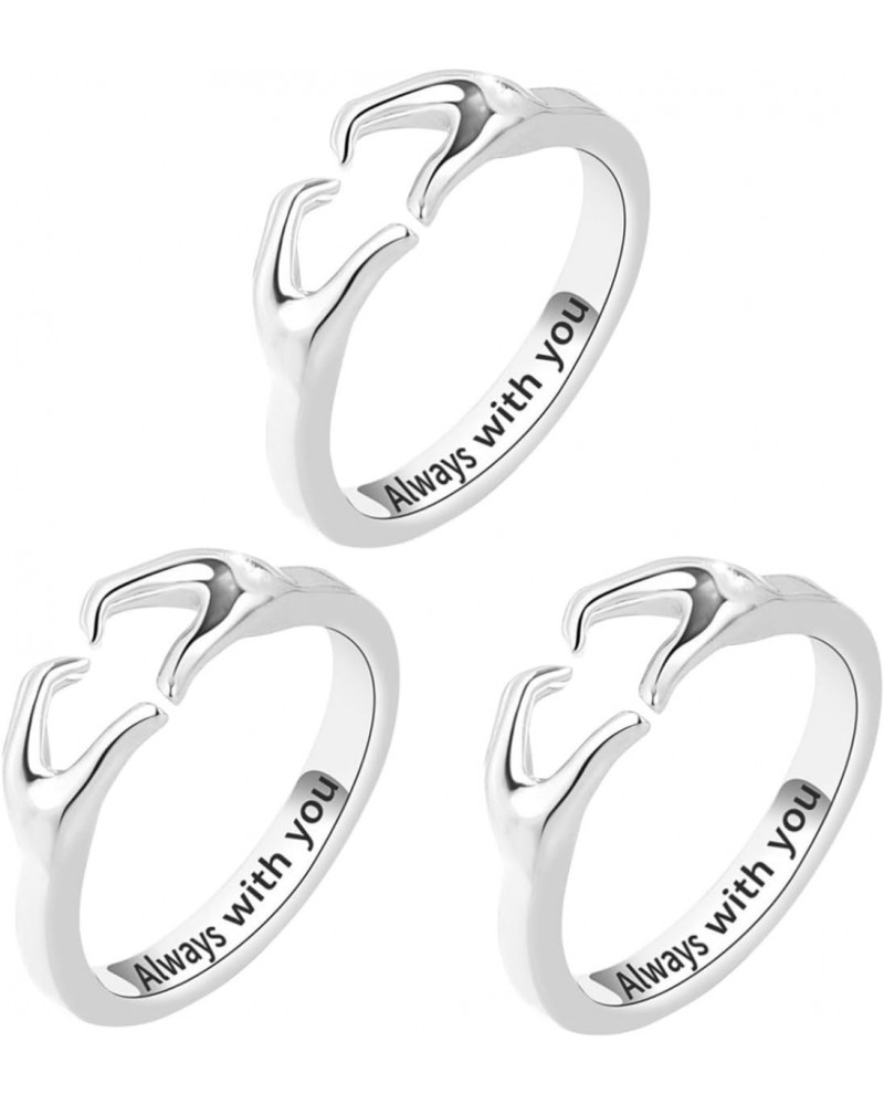 3pcs Heart Ring Couple Rings Couples Rings Fashion Rings Promise Rings for Him Promise Love Heart Hug Rings for Women Engagem...