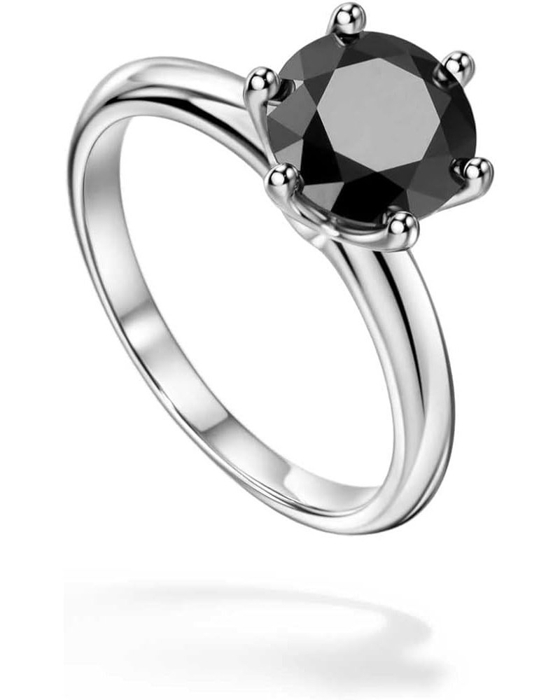 Moissanite Engagement Ring for Women, 2CT BLACK/PINK/YELLOW/RAINBOW/SEA BLUE/D-E/Crystal AB Moissanite Solitaire Promise Ring...