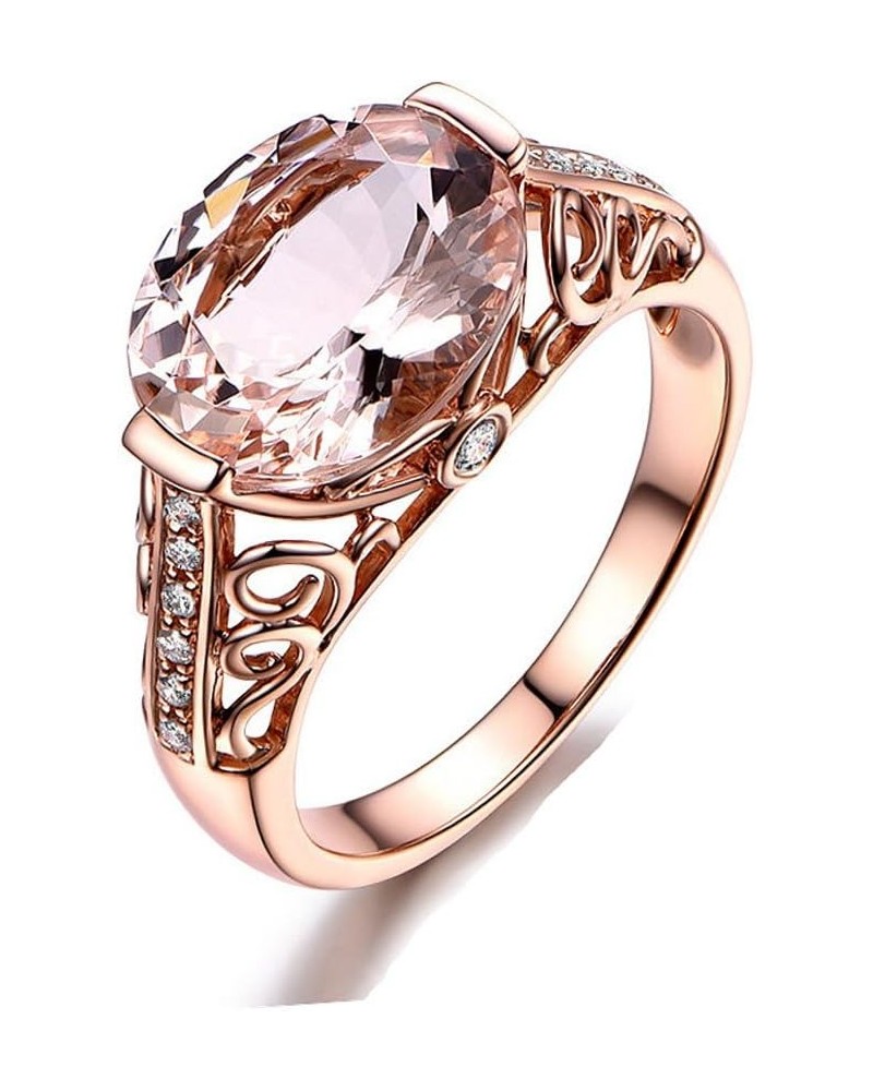 Rings Gift, Clearance Gemstone Ring Rose Gold Rings for Women Luxury Copper Gemstone Ring Jewelry Wedding Rose Gold $3.91 Rings