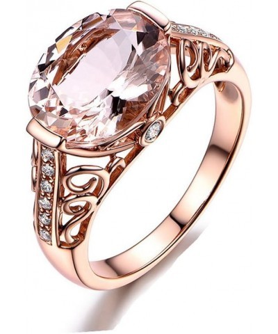 Rings Gift, Clearance Gemstone Ring Rose Gold Rings for Women Luxury Copper Gemstone Ring Jewelry Wedding Rose Gold $3.91 Rings