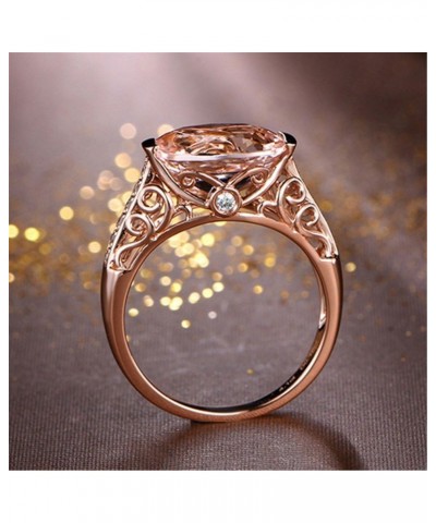 Rings Gift, Clearance Gemstone Ring Rose Gold Rings for Women Luxury Copper Gemstone Ring Jewelry Wedding Rose Gold $3.91 Rings