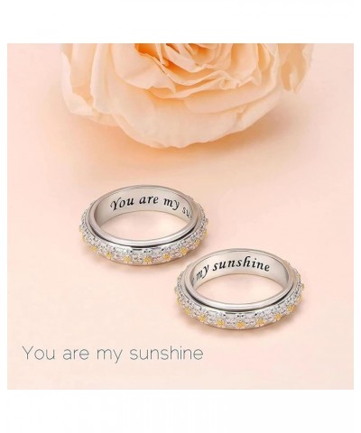 Flower Adjustable 360° Rotating R-ings for Women Girls Double Color Diamond Zircon R-ings Fashion Party Valentine's Day Birth...