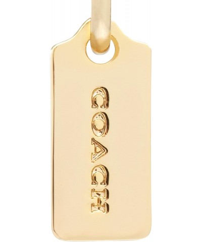 Coach Women's Iconic Signature Tag Huggie Earrings, GOLD $22.22 Earrings