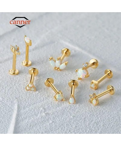 1PC 925 Sterling Silver Piercing Earring for Women Exquisite Crown Ear Studs Cartilage Earring Body Jewelry Gift SV1 1pc $7.9...