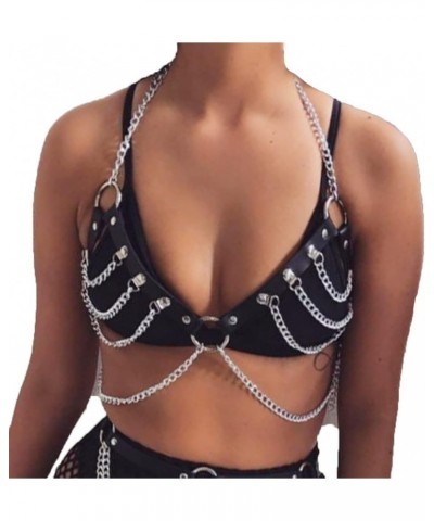 Punk Leather Body Chain Black Harness Waist Belt Goth Body Necklace Belt Party Nightclub Body Accessories for Women C $9.68 B...