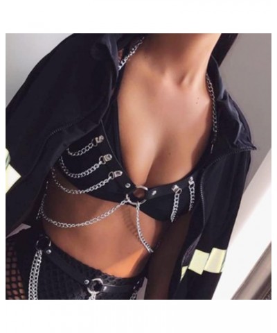 Punk Leather Body Chain Black Harness Waist Belt Goth Body Necklace Belt Party Nightclub Body Accessories for Women C $9.68 B...