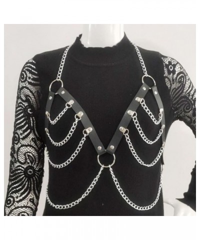 Punk Leather Body Chain Black Harness Waist Belt Goth Body Necklace Belt Party Nightclub Body Accessories for Women C $9.68 B...