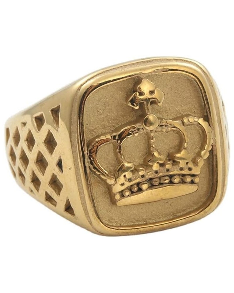 Men's Women's Stainless Steel Vintage Imperial King Crown Ring Silver/Gold Full Gold $7.13 Rings