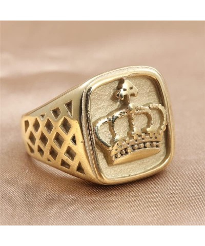 Men's Women's Stainless Steel Vintage Imperial King Crown Ring Silver/Gold Full Gold $7.13 Rings