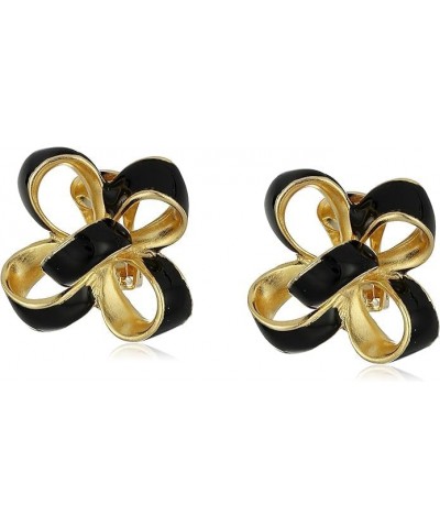 Black Enamel Bow Clip-On Earrings Large $50.70 Earrings