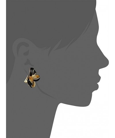 Black Enamel Bow Clip-On Earrings Large $50.70 Earrings