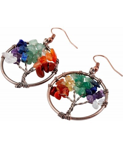 Tree of Life Dangle Earrings for Women, Copper Color Handmade Chakra Gemstone Jewelry Best Gifts Chakra Stone $11.19 Earrings