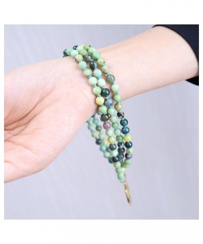 6mm Handmade Prayer 108 Mala Stone Beaded Necklace Austrilian Jasper & Indian Agate $15.17 Necklaces