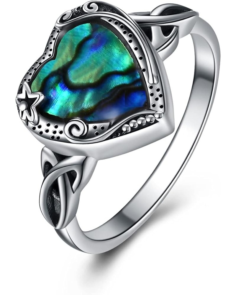 Heart/Abalone/Moonstone Heart Urn Ring for Women 925 Sterling Silver Cremation Jewelry for Ashes Cremation Ring Holds Loved O...