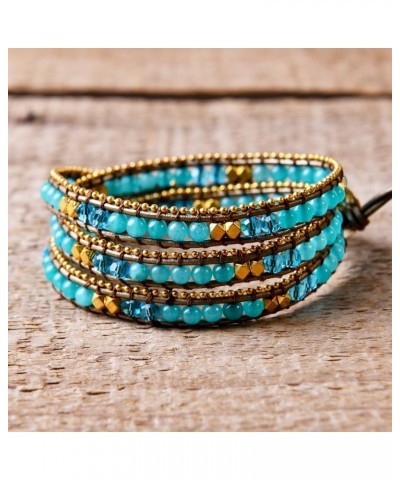 Natural Stone Handmade Leather Wrap Bracelet Collection Type-3 $10.79 Bracelets