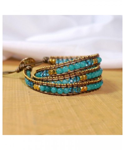 Natural Stone Handmade Leather Wrap Bracelet Collection Type-3 $10.79 Bracelets