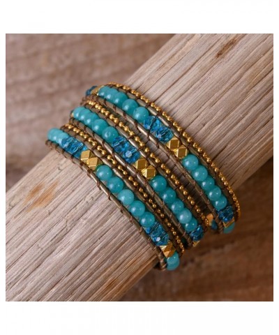 Natural Stone Handmade Leather Wrap Bracelet Collection Type-3 $10.79 Bracelets