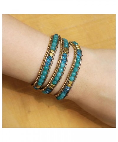 Natural Stone Handmade Leather Wrap Bracelet Collection Type-3 $10.79 Bracelets