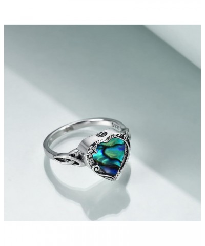 Heart/Abalone/Moonstone Heart Urn Ring for Women 925 Sterling Silver Cremation Jewelry for Ashes Cremation Ring Holds Loved O...