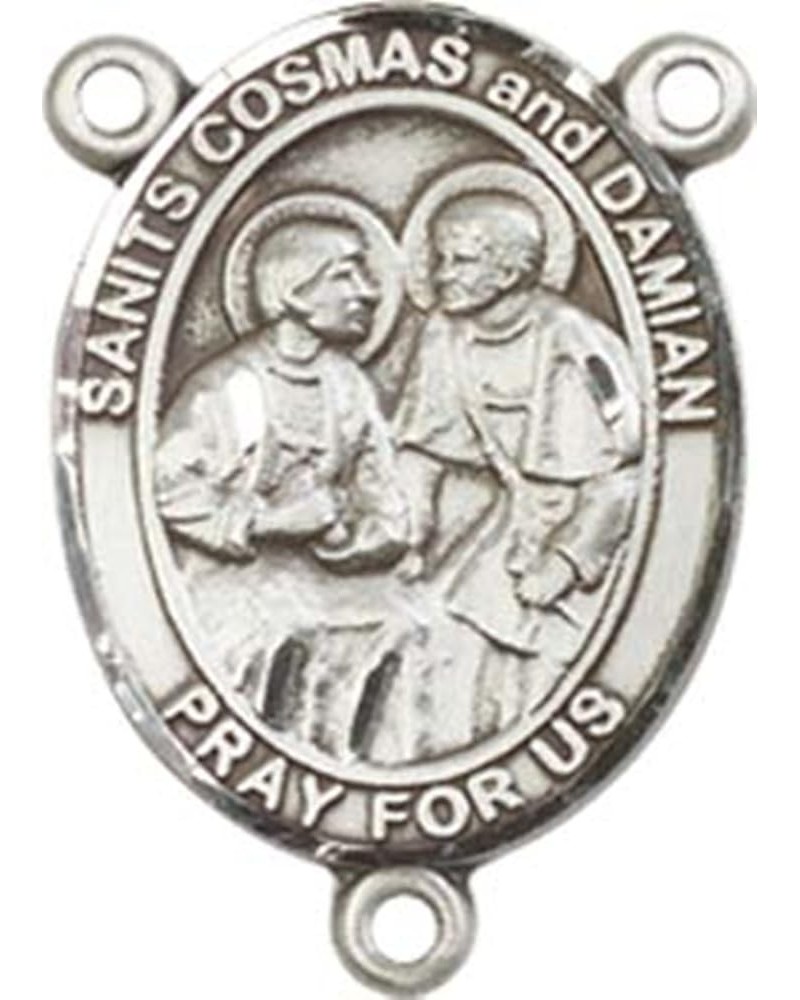 Sterling Silver Catholic Patron Saint Rosary Centerpiece Medal, 3/4 Inch Sts. Cosmas & Damian $39.21 Pendants