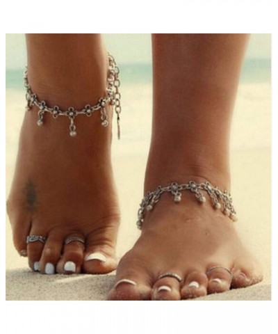 Boho Anklet Vintage Beads Ankle Bracelet Foot Jewelry for Women Summer Barefoot Beach Anklet(set of 2) $7.55 Anklets