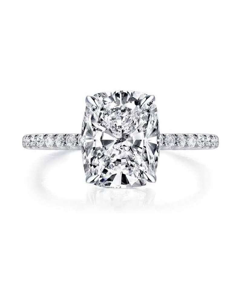 Cushion Cut 3ct Cubic Zirconia CZ Platinum Plated Sterling Silver Engagement Rings $18.12 Rings