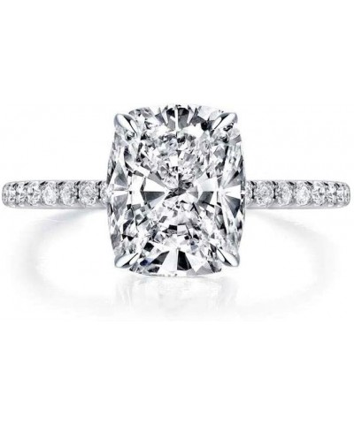 Cushion Cut 3ct Cubic Zirconia CZ Platinum Plated Sterling Silver Engagement Rings $18.12 Rings