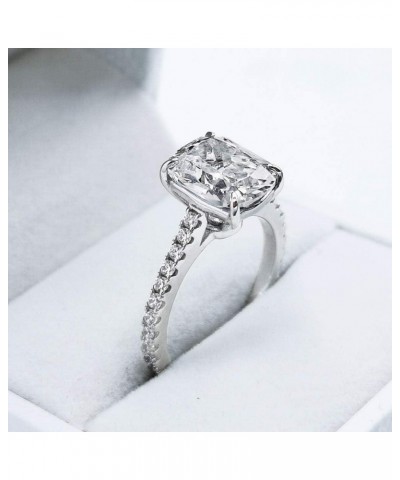 Cushion Cut 3ct Cubic Zirconia CZ Platinum Plated Sterling Silver Engagement Rings $18.12 Rings