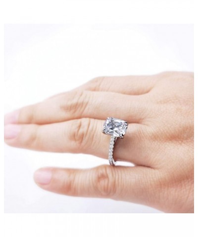 Cushion Cut 3ct Cubic Zirconia CZ Platinum Plated Sterling Silver Engagement Rings $18.12 Rings