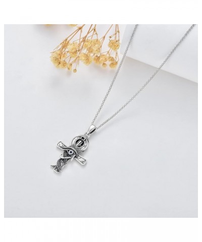 Cross Necklace for Men Sterling Silver Lion/Satanic/Crucifix/Ankh Protection Necklace Amulet Jewelry Gifts for Men Women with...