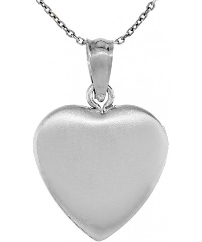 3/4 inch Sterling Silver Diamond Heart Locket Necklace for Women 16-20 inch With NO Chain $31.38 Necklaces