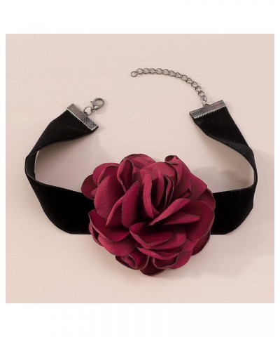 Flower Choker Necklace for Women Pink Black White Daisy Necklaces for Women Goth Punk Flower Necklace For Teen Girls Summer S...