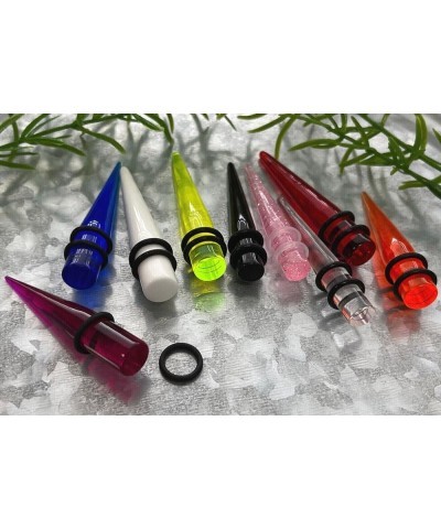 PAIR of Acrylic Expansion Tapers Ear Expander Plugs Gauges 14g thru 1" available! Black - 6g (4mm) $10.41 Body Jewelry