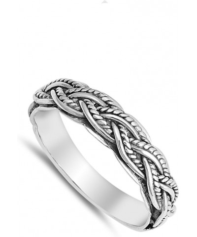 Braided Woven Criss Cross Thumb Ring New .925 Sterling Silver Band Sizes 4-10 $12.96 Rings