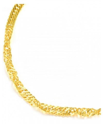 999.9 24K Solid Gold Price-by-Weight 3.74g Gold Twisted Chain Bracelet for Women 09240B | 6.6 Inches, (17 CM) $139.40 Bracelets