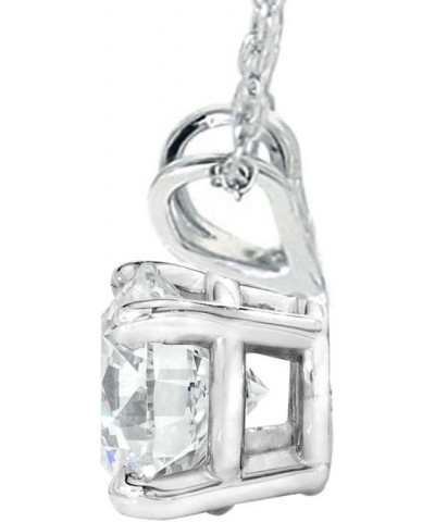 7/8 Ct Round Diamond Solitaire Pendant in White or Yellow Gold 18" Necklace White Gold $242.00 Necklaces