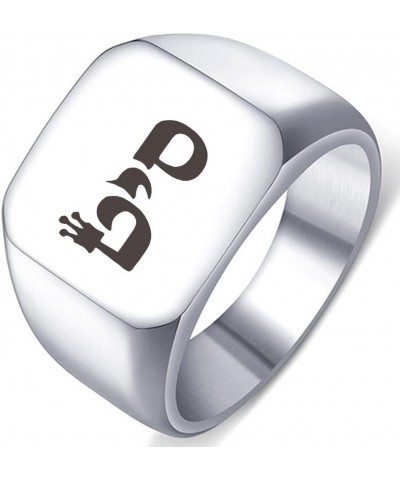 Engraved Silver Stainless Steel Ring 72 Names of Gods Kabbalah Hebrew Miracle Making 4.Silver 14MMx15MM $6.32 Rings