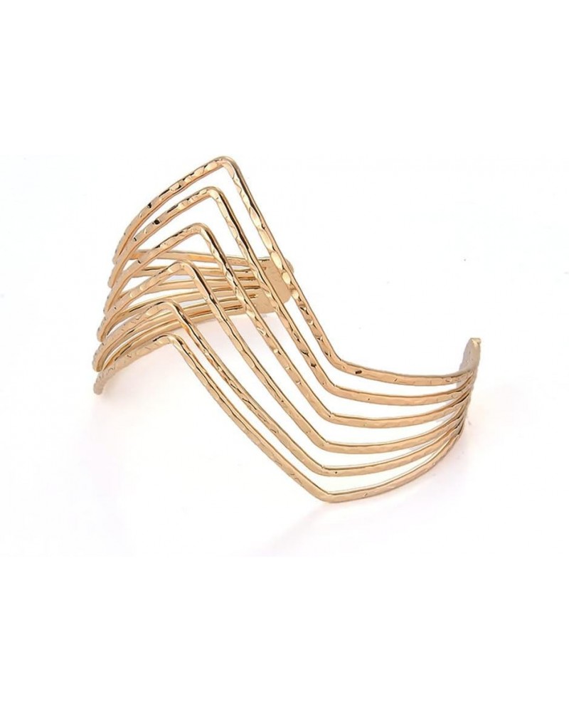 Caiyao Fashion Upper Arm Bracelet Cuff Bangle Coil Bracelet Simple Swirl Leaf Armband Jewelry for Women Girls Gold A $4.99 Br...