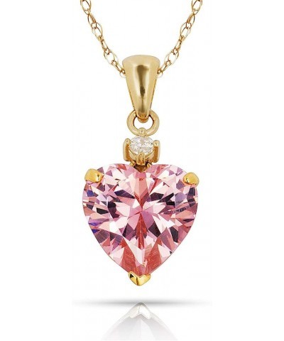 Solid 14K Beautiful Yellow Gold Heart-shaped Cubic Zirconia Pendant Necklace (12 colors) October $38.76 Necklaces